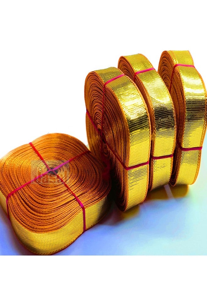 Jasol Gota Patti Laces and Borders, 110 Metre, 1.2 cm Width, Decorative Trim for Saree, Lehenga, Dupatta (Gold) - Image 1